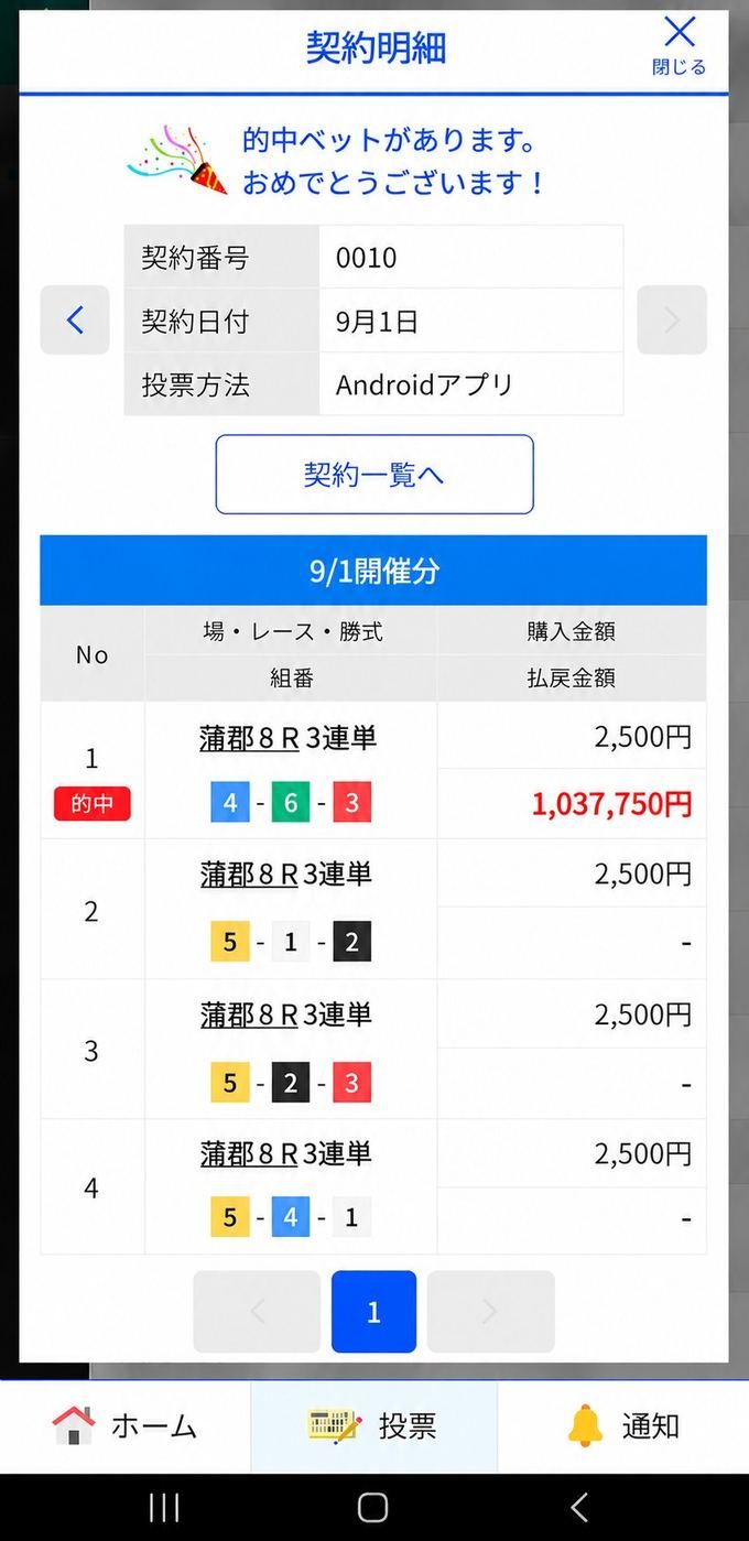 的中実績1